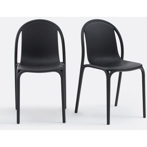 Lot de 2 Chaises de Jardin VONDOM Brooklyn Anthracite - 65037 (1/5)
