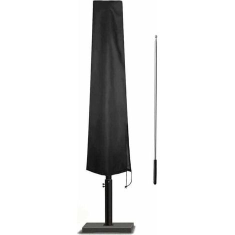 Housse De Protection Imperméable Anti-UV Pour Parasol Noir 190x305 cm (1/4)