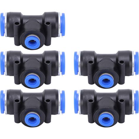 Raccords rapides 3 voies diamètre variable 25 pièces connecteur T pour tuyau PU air comprimé PEG16816, adaptable flexible (1/5)