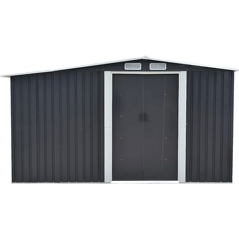 Casetta da giardino in acciaio galvanizzato grigio LERY - 10,5m² (1/5)
