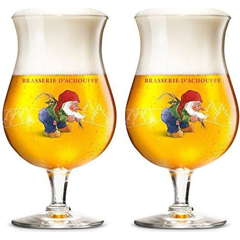 Lot de 2 verres Achouffe - Verres tulipe 25 cl - Brasserie Duvel Moortgat