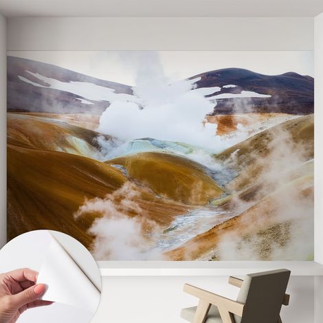 Papier peint adhésif décoratif pour chambre et salon Design moderne à poser facilement Collines volcaniques 152x104 cm (1/5)