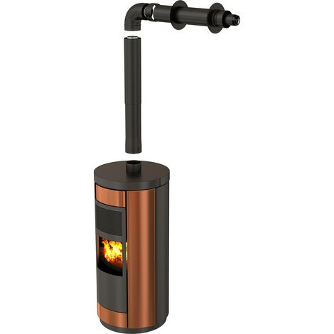 Kit complet de fumisterie Bioten 80/130 – Raccordement poêle à granulés – Éléments télescopiques et coude 87° inclus