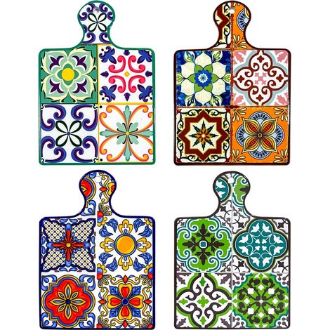 Signes Grimalt Tavolo da cucina Tabella di taglio idraulico 4 unità di salvamanteles multicolore 17x24x1cm 27579