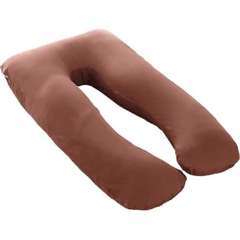 Taie d'oreiller en coton lavable et confortable pour oreiller de grossesse en forme de U, idéale pour dormir sur le côté. (1/5)