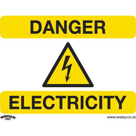 Sealey Worksafe® Danger Electricity Safety Sign, Rigid Plastic - Pack of 10 SS41P10