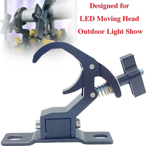 Support de fixation pliable en alliage d'aluminium (pas de 105 à 115 mm) pour éclairage LED à tête mobile, destiné aux spectacles extérieurs montés sur une structure de 40 à 60 mm. (Montage sur struct (1/5)