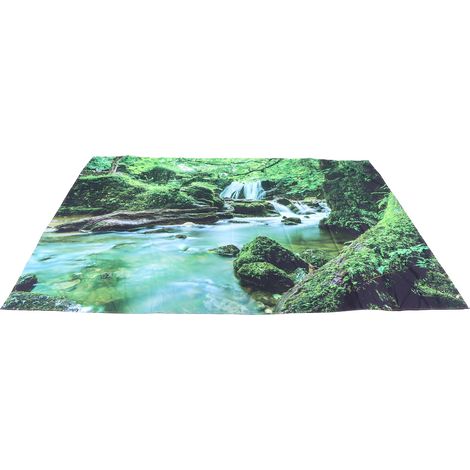 Tapisserie Décorative Paysage Ruisseau Forêt 150x150cm Pour Mur Intérieur Maison Tissu Polyester (1/5)