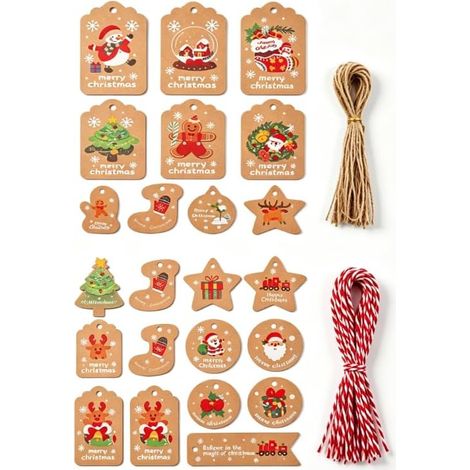100PCS Christmas Gift Tags, For Decorating Gifts and Christmas Trees