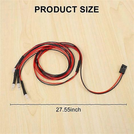 Kit d'éclairage LED 4 LED (2 blanches, 2 rouges, phares 3 mm) pour Axial SCX24 90081-- (1/5)