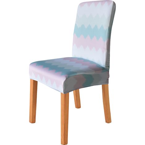 Housse de chaise à motif zigzag pastel (1/5)