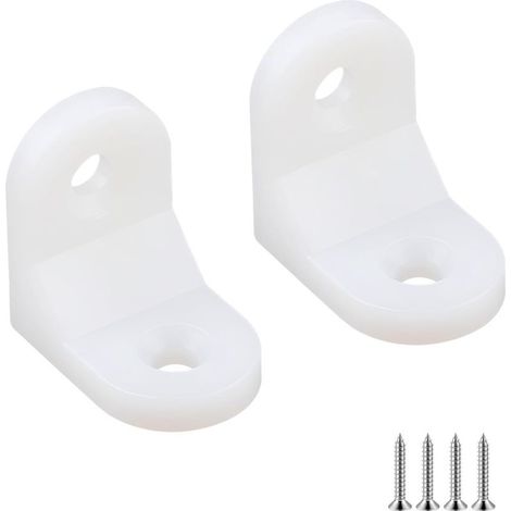 20 Pièces Support D'angle en Plastique, Support D'angle à Angle Droit, Équerres D'angle en L pour Meubles, avec Vis, pour Armoires, Tiroir (1/5)