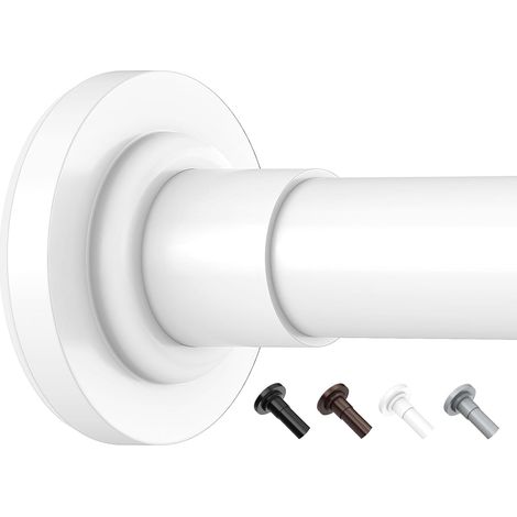 Tringle à rideau, sans perçage, 53-119 cm, Tringle pour rideau de douche, Tringle télescopique, Tringle à serrage pour rideaux, Tringle à rideaux, Blanc (1/5)