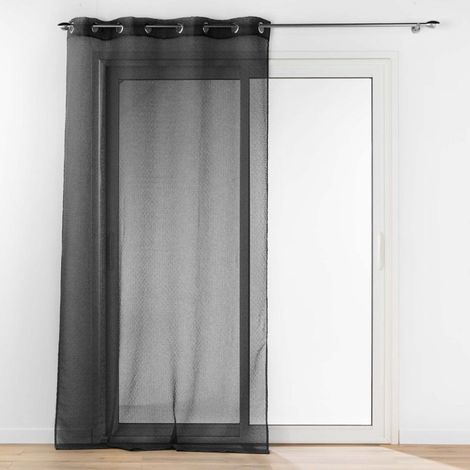 Rideau Voilage à Œillets "Amani" 140x280cm Noir (1/4)