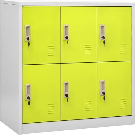 Maison Exclusive - Armarios taquilla 2 uds de acero gris y verde (1/5)