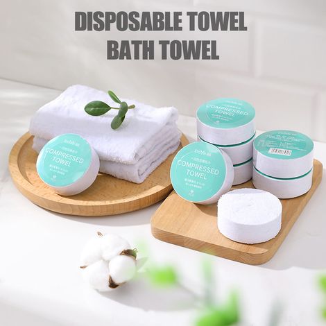 Serviette De Bain - Serviette Compressée Portable - Non Tissée - 25 x 50 cm - Pour Voyage Hôtel Maison - 6 Pièces (1/5)