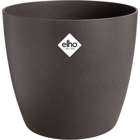 ELHO Lot de 3 pots de fleur rond The Coffee Collection - Ø14xH12,6cm, Ø16xH14,7cm, Ø18xH16,8 cm - 7 L - Marron (1/4)