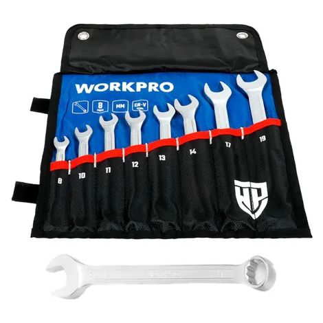 Schlüssel workpro combination wrench set Chromstahl 8 Stück