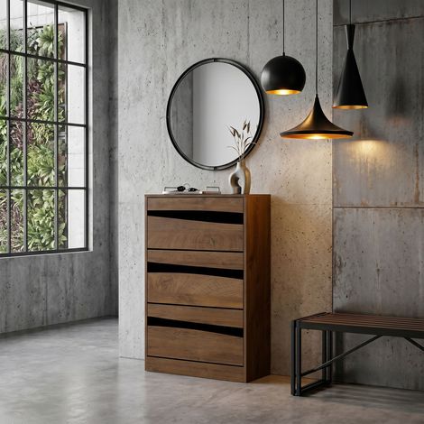 Meuble à chaussures - HOME DECO FACTORY - Forest - Design - Marron et Noir (1/5)