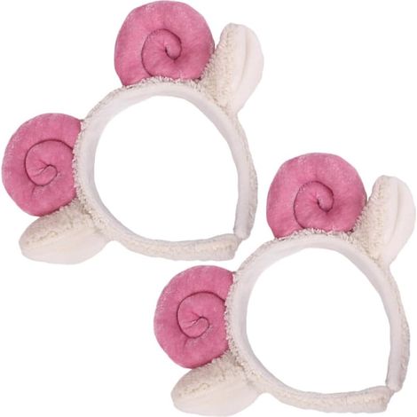 2 Pièces Bandeau Oreilles D'agneau en Tissu Rose pour Femmes (1/5)