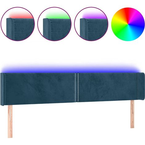 Maison Exclusive - Cabecero con LED de terciopelo azul oscuro 203 (1/5)