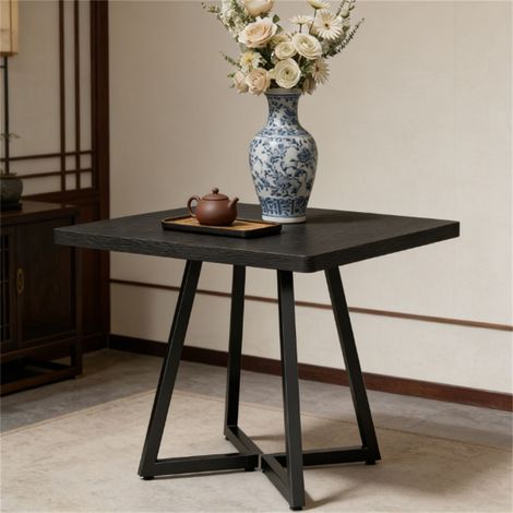 Table de salle à manger rectangulaire pour 4 personnes, petite table de cuisine ou de salle à manger avec pieds en métal, style industriel (1/5)