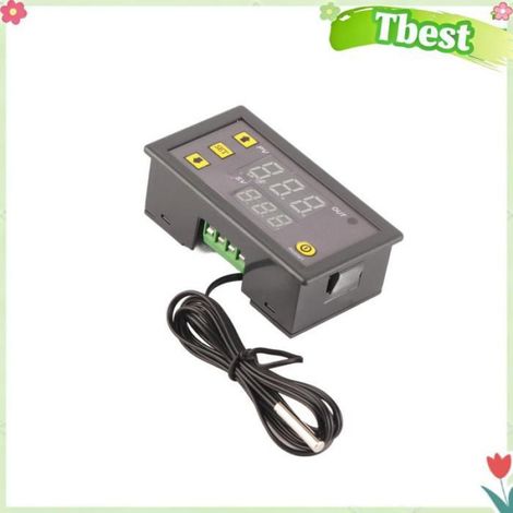 Tbest Contrleur de température numérique W3230 LED régulateur de température quincaillerie thermostat Affichage rouge et bleu 12V (1/5)
