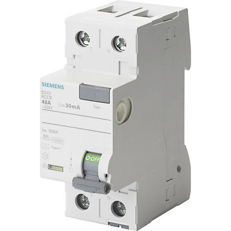 [NEUWERTIG] B-Ware Siemens FI Schutzschalter Fehlerstromschutzschalter Sentron 5SV3 grau 2polig 40A (1/2)