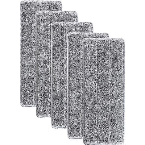Super Absorbant Recharges de Tête de Vadrouille - Tampon de Nettoyage de Tête de Balai de Ménage Lavable en Microfibre de Vadrouille de Nettoyage Lavable en Microfibre (5pcs)