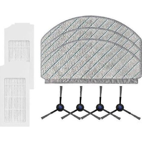Pièces détachées et accessoires pour aspirateurs Ecovacs Deebot N20 / N20 Plus / N20 Pro Plus : filtre HEPA, brosse latérale et chiffon de nettoyage. (1/5)