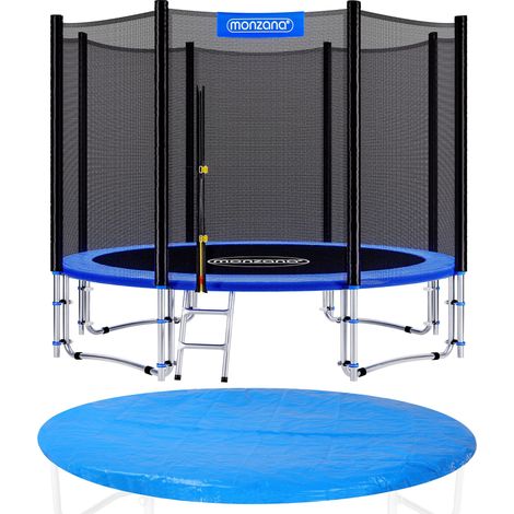 Monzana Trampolino Ø 244/305/366/426cm Set Completo Tappeto Elastico Rete Sicurezza Scala Copertura Pioggia Trampolini Ø 305cm