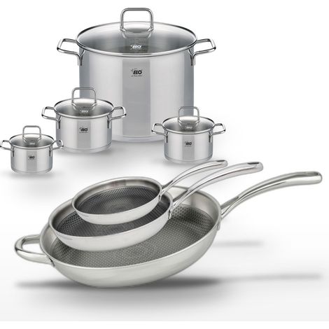 Lot de 3 Poêles 24/28/32cm et 4 Faitouts Elo Relief Evolution (1/5)