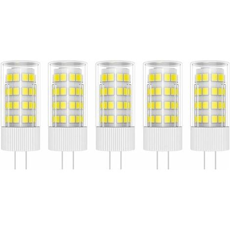 5X G4 Lampe LED 5W Ampoule Lampe 51 SMD 2835LEDs Blanc Chaud 6000K Ampoule LED 400LM Équivalent à lampe halogène 50W AC 220V [Classe énergétique A+] (1/4)