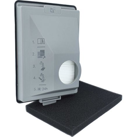 vhbw Fine Filter with Pre-Filter compatible with Miele Boost CX1 Cat & Dog PowerLine Vacuum Cleaner - Air Filter Black Grey White (1/5)