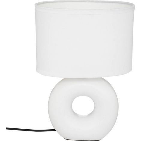 Lámpara Baru blanco mate, cerámica H26cm - Atmosphera créateur d'intérieur (1/3)