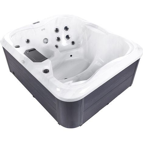 Baignoire Balnéo pour Extérieur avec Lumière Sous-Marine LED 4 places 80x215x180 cm Arcelia