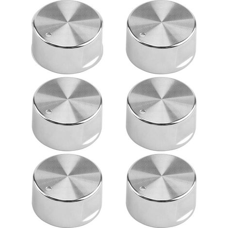 6-mm-Gasherdknopf, Set mit 6 universellen Gasherdknöpfen aus Zinklegierung, universelle Bedienknöpfe für Öfen, Herde und Kochfelder.