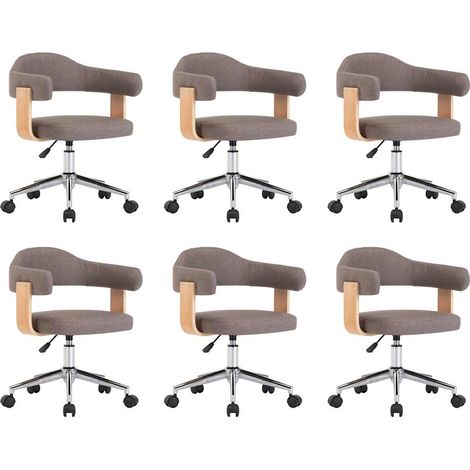 Maison Exclusive - Drehbare Esszimmerstühle 6 Stk. Taupe Bugholz (1/5)