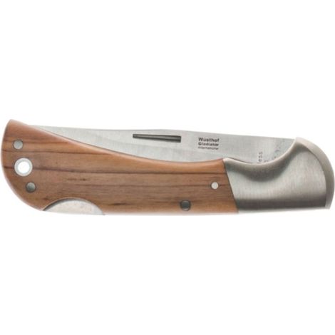 Couteau de poche  Longueur de la poignée 85 mm Longueur ouvert 200 mm inoxydable coque en bois d’olivier (1/2)