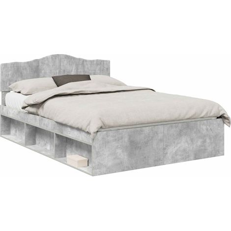 Maison Exclusive - Bettrahmen mit Kopfteil Beton 160 x 200 cm Mas