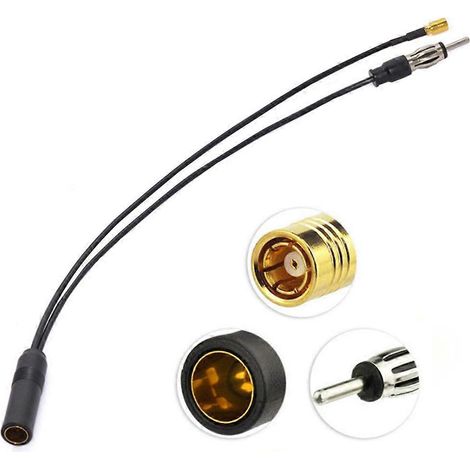 Adaptateur de prise répartiteur pour autoradio sans fil DIN avec antenne DAB+FM/AM (1/5)