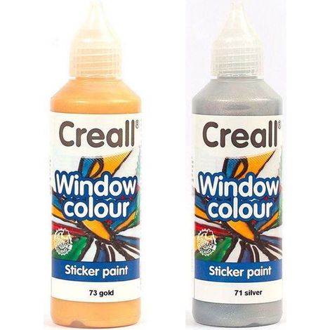 2 peintures repositionnables pour vitres 80 ml - or-argent