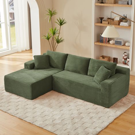 Canapé d'angle modulable, canapé en L 3 places, canapé modulaire en mousse à mémoire de forme pour salon, canapé nuage avec méridienne surdimensionnée (1/5)
