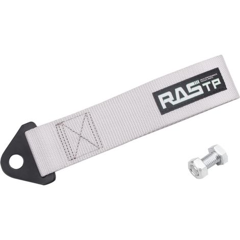 Car modification accessories, trendy and personalized front bumper decorations, tow straps, tow ropes - - [RASTP logo] Gray (1/4)