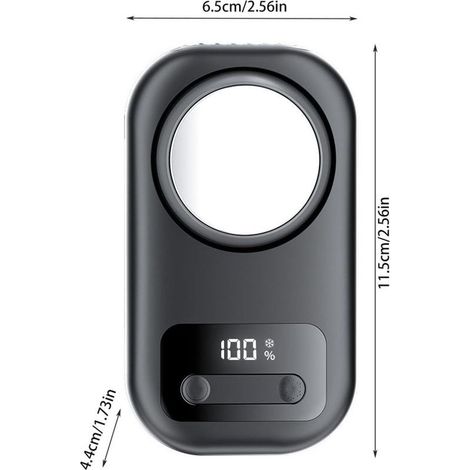Tragbarer Ventilator, Festkörperkühlung, USB-aufladbar, Leistungsstarker Motor, leiser Betrieb (50 dB), Für Zuhause und unterwegs, Schwarz (1/5)