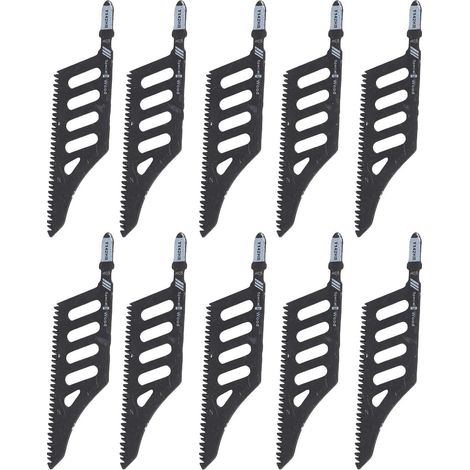 Lot de 10 lames de scie sauteuse à angle droit (90°) pour bois, plastique et panneaux de fibres. (1/5)