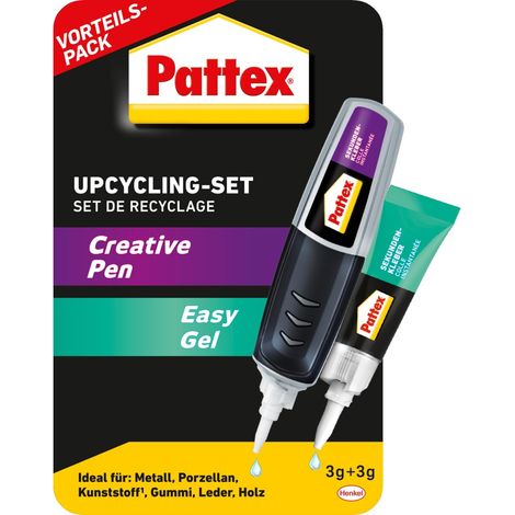 Set de pegamento Pattex upcycling set secado claro resistente agua (1/2)