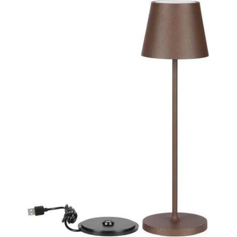 2W LED LAMPADA DA TAVOLO (4400MA BATTERY) IP54 CORTEN BODY 3000K - Luce CALDA (1/5)