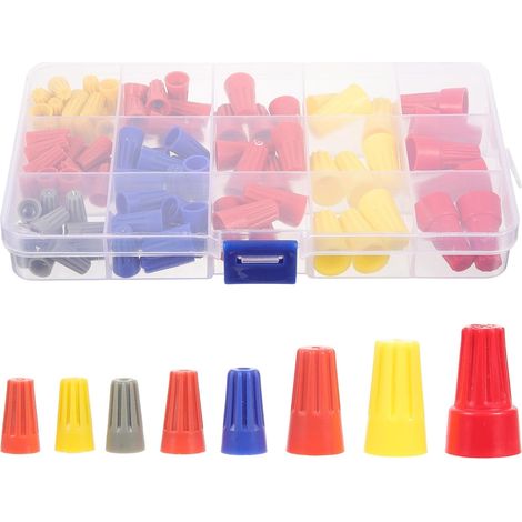 102 Pièces Écrous de Connexion de Fils et eurs Électriques Réutilisables sans Pré-rotation en Plastique Ressort en Acier pour Éclairage et Câblage Marine (1/5)