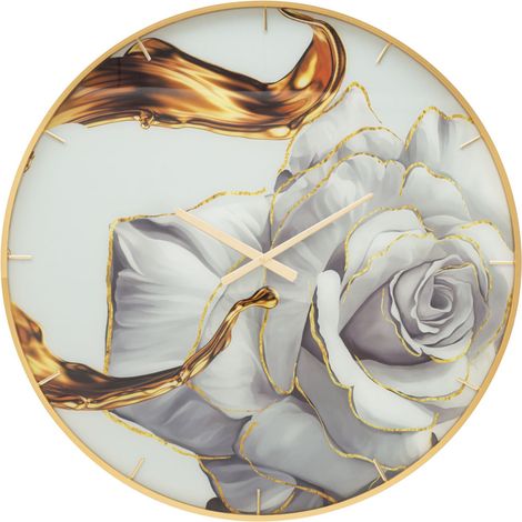 Horloge Murale en Verre "Rose" 80cm Multicolore (1/5)